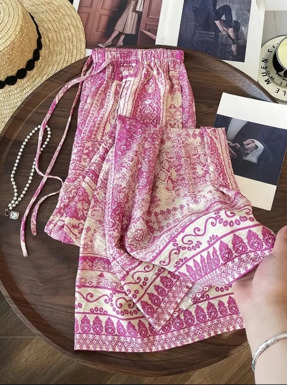 Bohemian Printed Wide Leg Pants